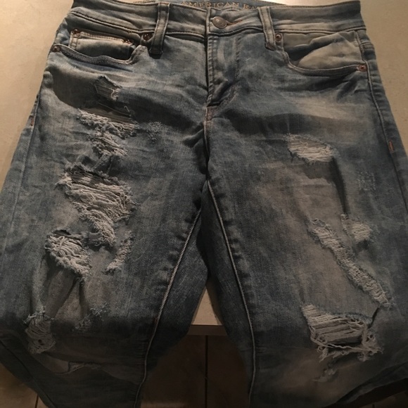 Men’s Blue Ripped skinny jeans - Picture 3 of 7